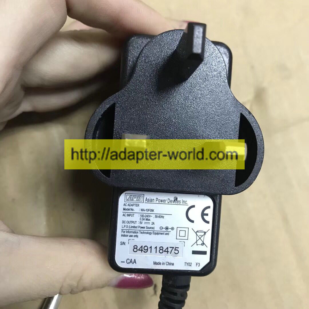 *100% Brand NEW* APD WA-10F05X 5V--2A 50-60Hz 0.3A Max 849118475 AC ADAPTER Power Adapter Free shipping!